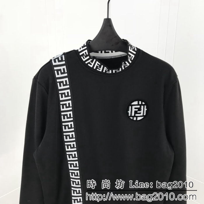 FENDI芬迪 19FW秋冬新款 FF織帶拼接小高領衛衣 最火爆FF系列 情侶款 ydi1198